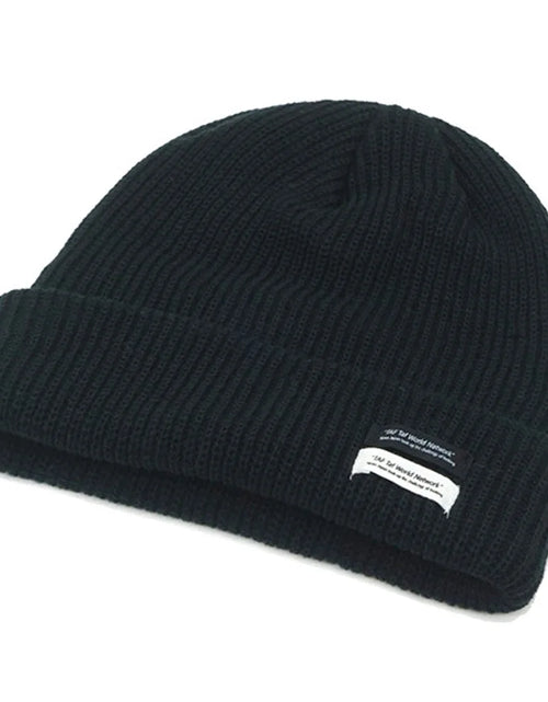 Load image into Gallery viewer, Autumn Winter Men&#39;S Ribbed Knit Skull Cap Women Beanie Cuff Hat with Tag Toque Dark Grey Orange White Black Blue-Green Pink
