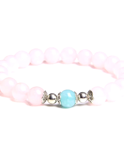 Load image into Gallery viewer, Women Girl Rose Pink Crystal Beads Bracelet for Ladies Natural Pink Rhodochrosite Rhodonite Stone Beads Bracelet Jewelry Gifts
