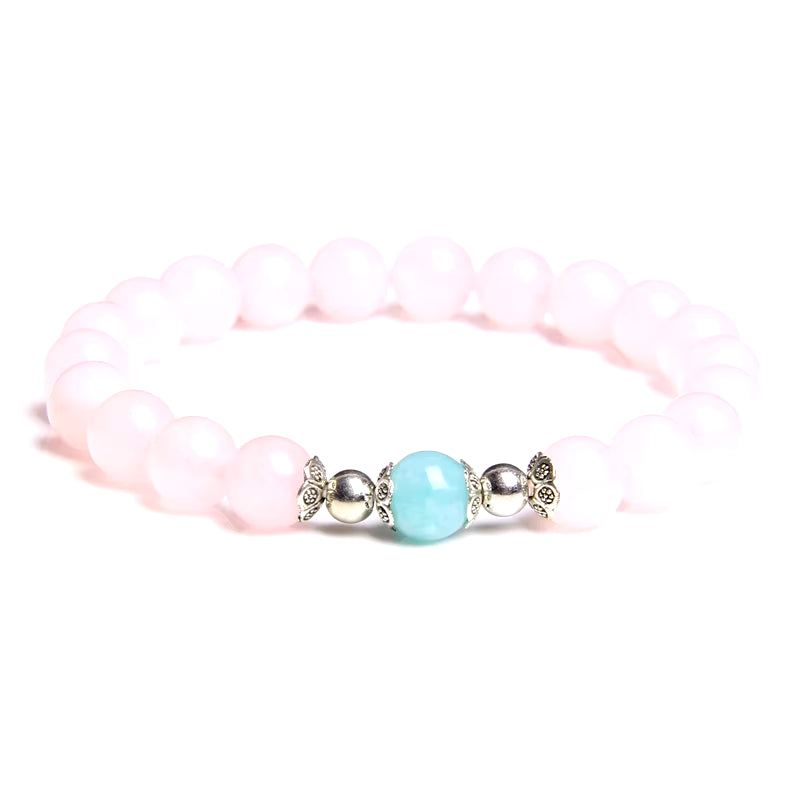 Women Girl Rose Pink Crystal Beads Bracelet for Ladies Natural Pink Rhodochrosite Rhodonite Stone Beads Bracelet Jewelry Gifts