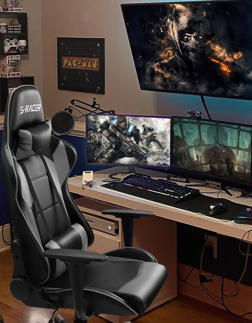 Load image into Gallery viewer, Homall Ergonomic Faux Leather Adjustable Swivel Office Gaming Chair Pink
