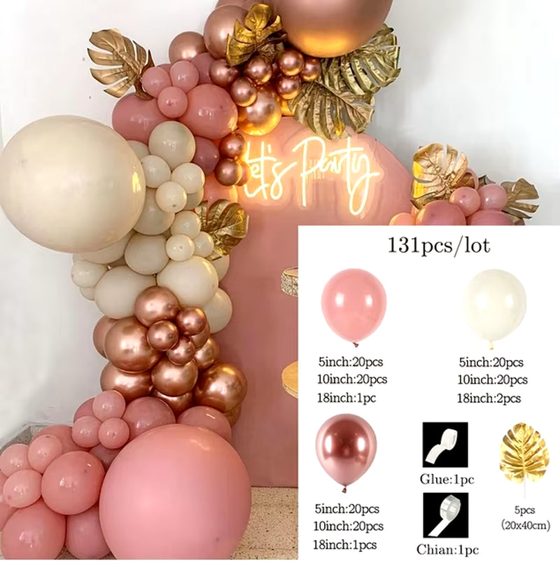Pink Balloon Garland Arch Kit Wedding Birthday Party Decoration Baby Shower Girl Confetti Latex Pink Balloon Birthday Decor