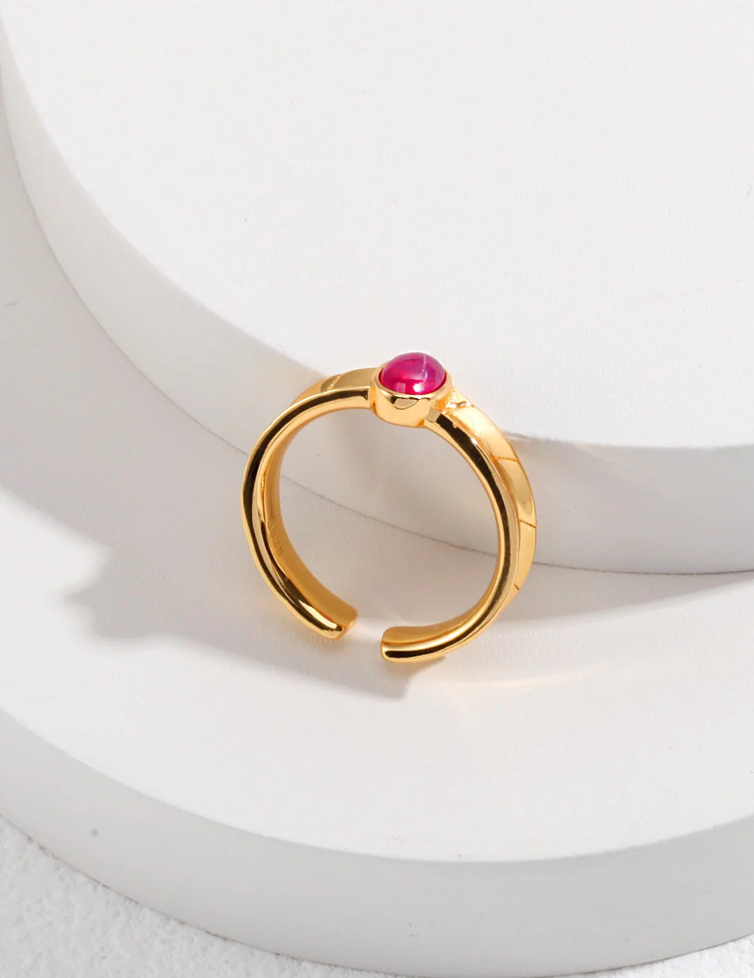Pink Oval Shaped Zircon Ring