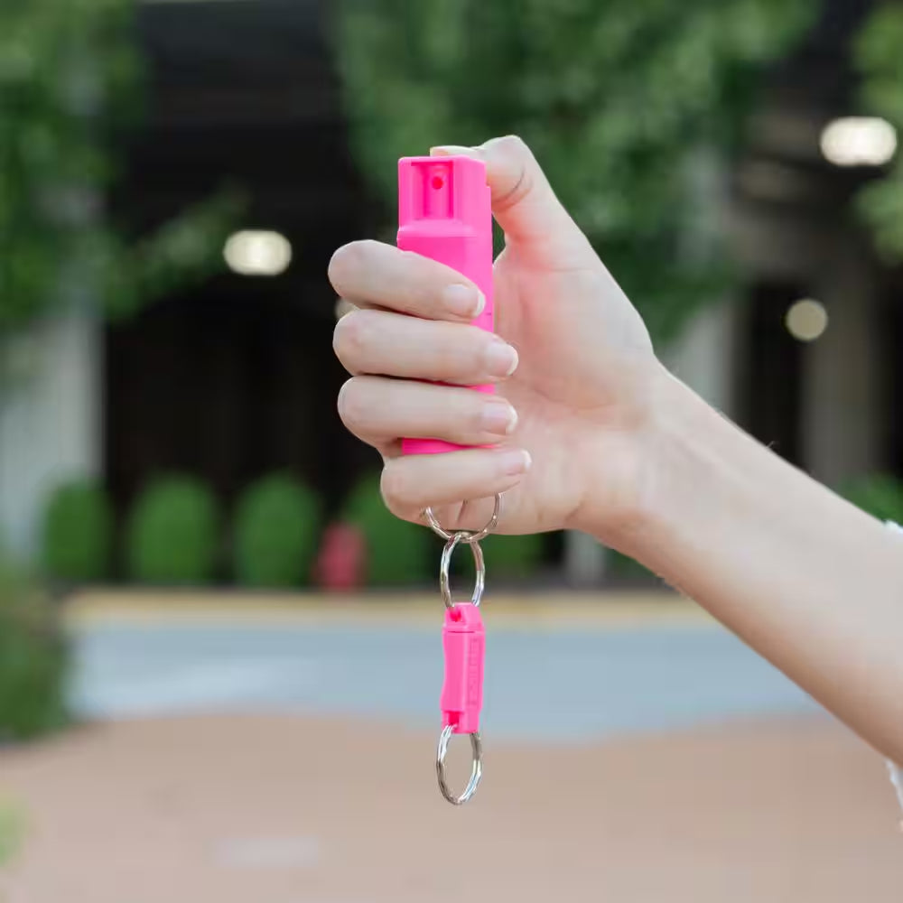 Pink Key Case Pepper Spray with Quick Release