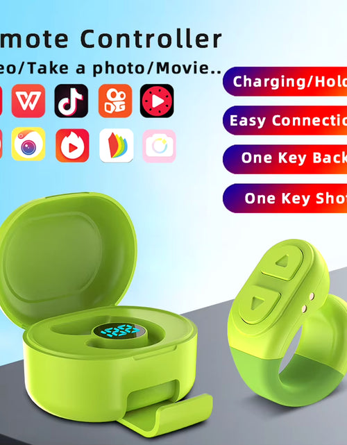 Load image into Gallery viewer, For Tiktok Scrolling Ring Wireless Camera Shutter Selfie Button Bluetooth-Compatible for TIK Tok Ring with Stand for Iphone Ipad
