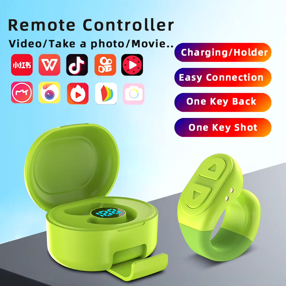 For Tiktok Scrolling Ring Wireless Camera Shutter Selfie Button Bluetooth-Compatible for TIK Tok Ring with Stand for Iphone Ipad